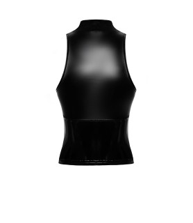 Top zippé Glam F324 vinyle et wetlook