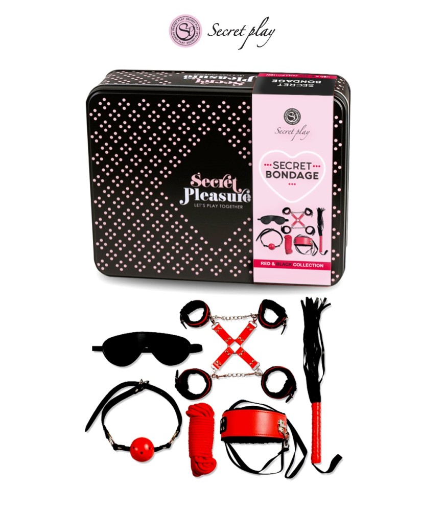 Kit BDSM 8 pièces - Rouge & Noir