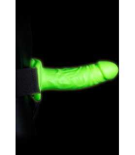 Gode-ceinture creux phosphorescent  18cm - Ouch