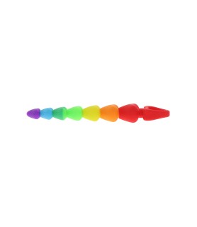 Stimulateur anal Rainbow Heart Beads - Toyjoy