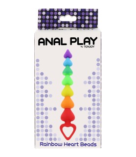 Stimulateur anal Rainbow Heart Beads - Toyjoy