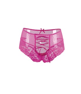 Tanga sexy rose à laçage