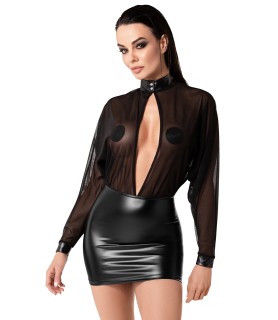 Mini robe Opium F348 wetlook et tulle