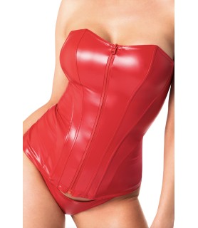 Corset rouge Mysteria F355 wetlook