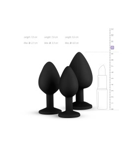 Kit entrainement 3 Butt plugs noir - Easy Toys