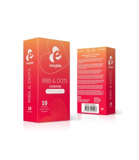 10 préservatifs Ribs and Dots - EasyGlide