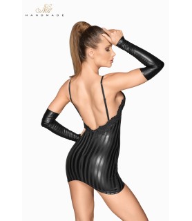 Mini robe wetlook à rayures F208