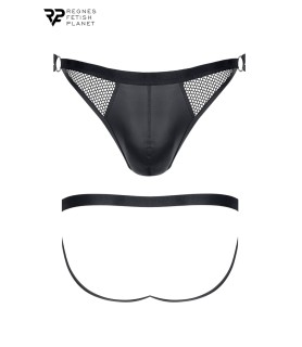 Jock strap noir wetlook et résille - Regnes