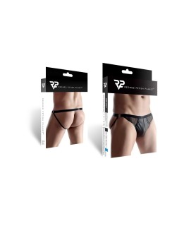 Jock strap noir wetlook et résille - Regnes