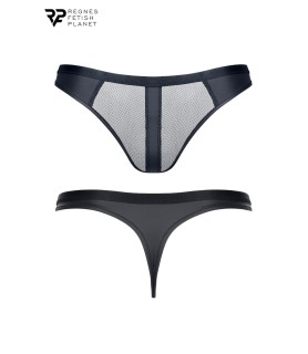 String noir wetlook et mesh - Regnes