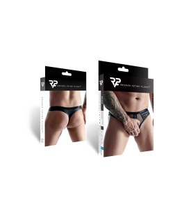 String noir wetlook et mesh - Regnes