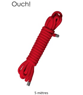 Corde de bondage Japonais 5m rouge - Ouch