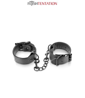 Menottes simili cuir ajustables - Fetish Tentation