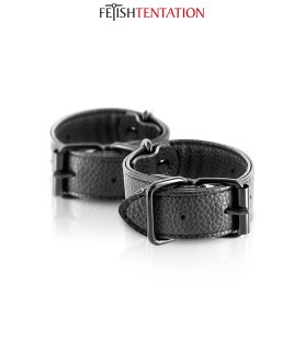 Menottes simili cuir ajustables - Fetish Tentation