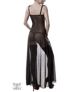 Set déshabillé tulle et dentelle 2 pièces - Grey Velvet