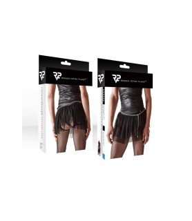 Mini jupe noire en maille transparente - Regnes