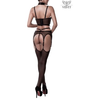 Set sexy fetish harnais et voile - Grey Velvet