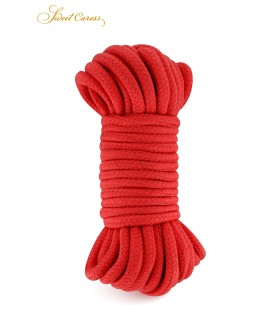 Corde de bondage rouge 10m - Sweet Caress