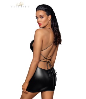 Mini robe wetlook lacée dans le dos F252