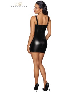 Mini robe zippée wetlook et dentelle F254
