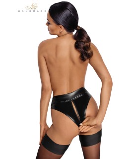 Culotte tanga zipée en wetlook F260