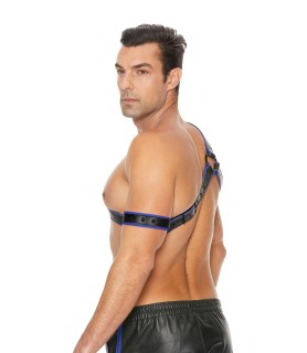 Harnais Gladiator bleu et noir - Ouch!