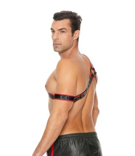 Harnais Gladiator rouge et noir - Ouch!