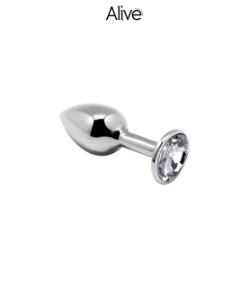 Plug métal bijou transparent M - Alive