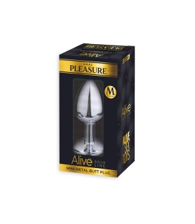 Plug métal bijou transparent M - Alive