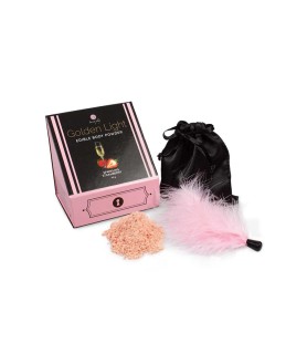 Kit poudre comestible vin pétillant à la fraise et plumeau