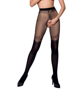 Collants ouverts TI012 20/40 deniers - noir