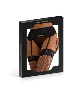 Porte-jarretelles en dentelle avec string noir