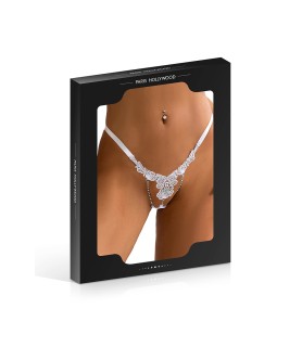 String ouvert à strass blanc