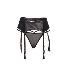 Porte-jarretelles wetlook avec string noir