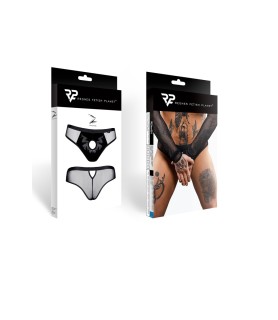 Slip type brésilien noir ouvert - Regnes