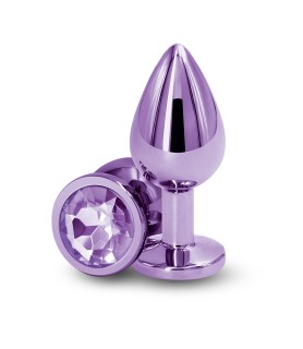 Plug bijou aluminium chromé violet M