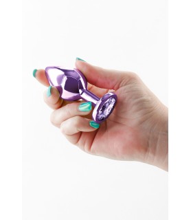 Plug bijou aluminium chromé violet M