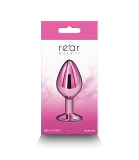 Plug bijou aluminium chromé rose M