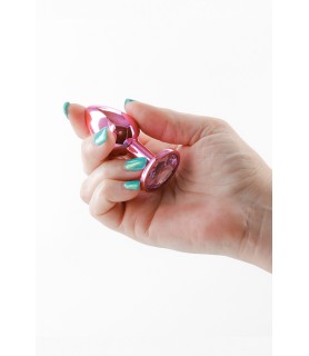 Plug bijou aluminium chromé rose S