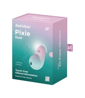 Stimulateur Pixie Dust air pulsé et vibrations - rose et menthe