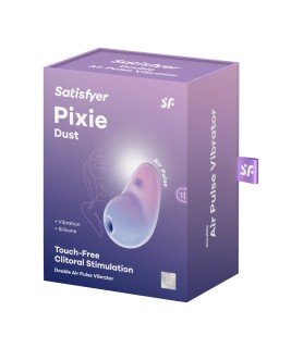 Stimulateur Pixie Dust air pulsé et vibrations - rose et violet